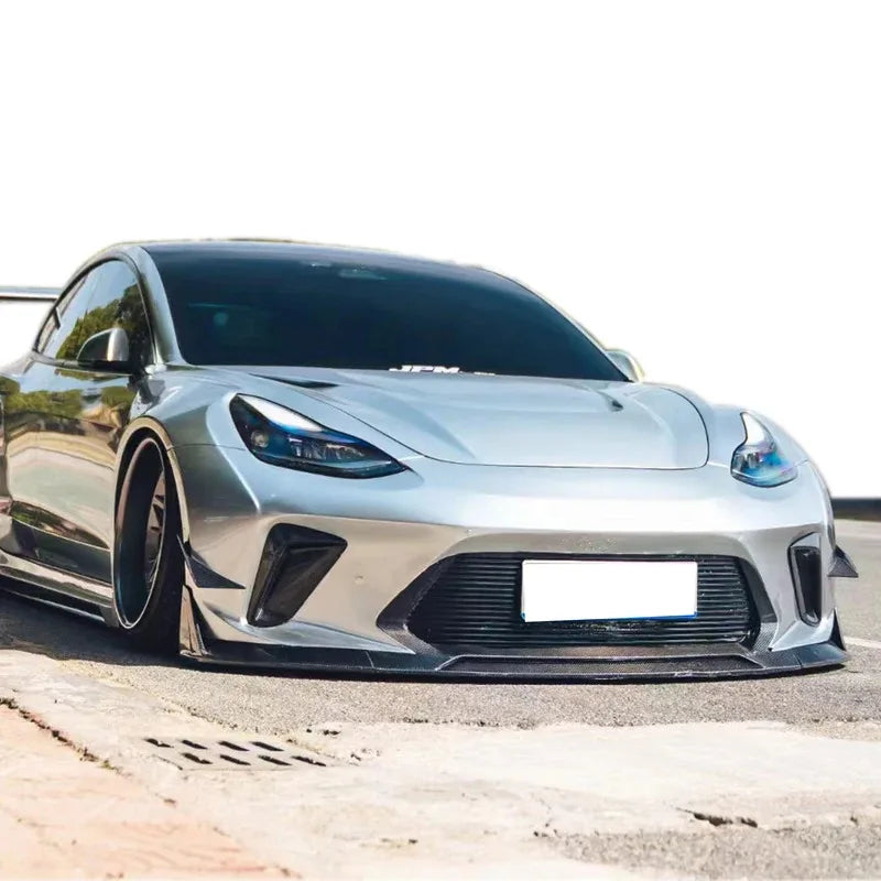 Body Kit for Tesla Model 3 with Rear Bumper, Side Skirts and Hood